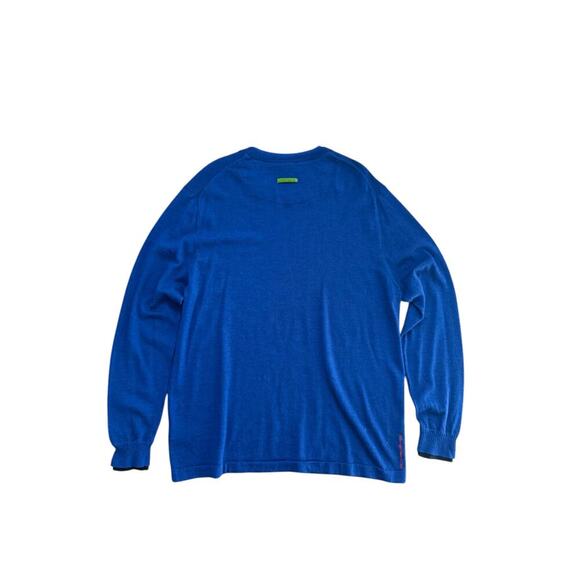 Robert Graham Men's Blue 100% Wool Crew Neck Long Sleeves Sweater Size 2XL - Picture 2 of 6